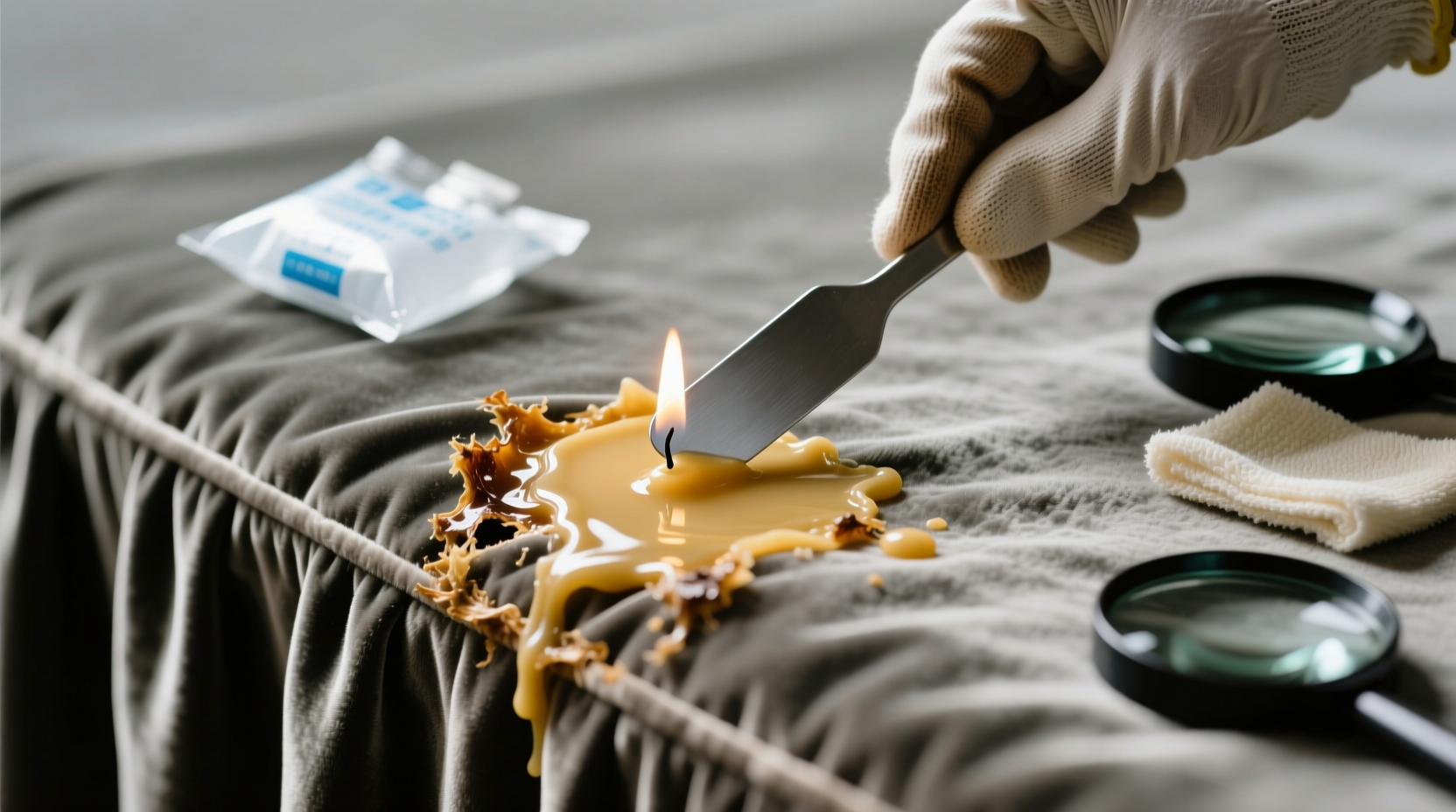 how to remove candle wax from velvet upholstery