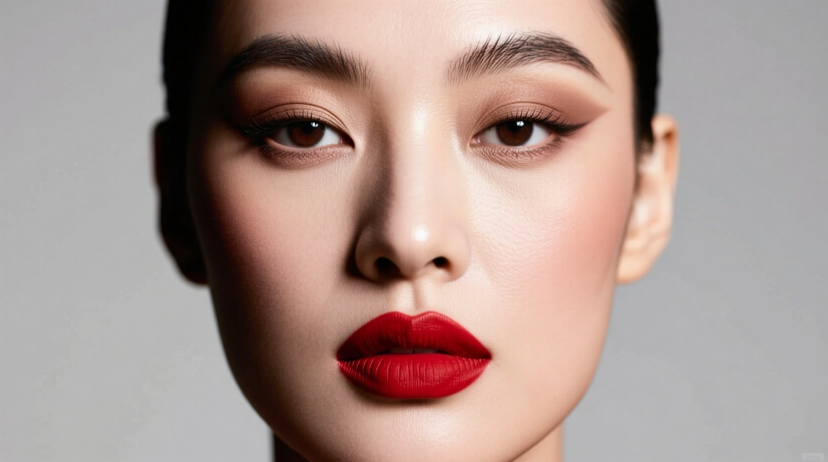 how to pair bold red lipstick with neutral eyeshadow without looking washed out