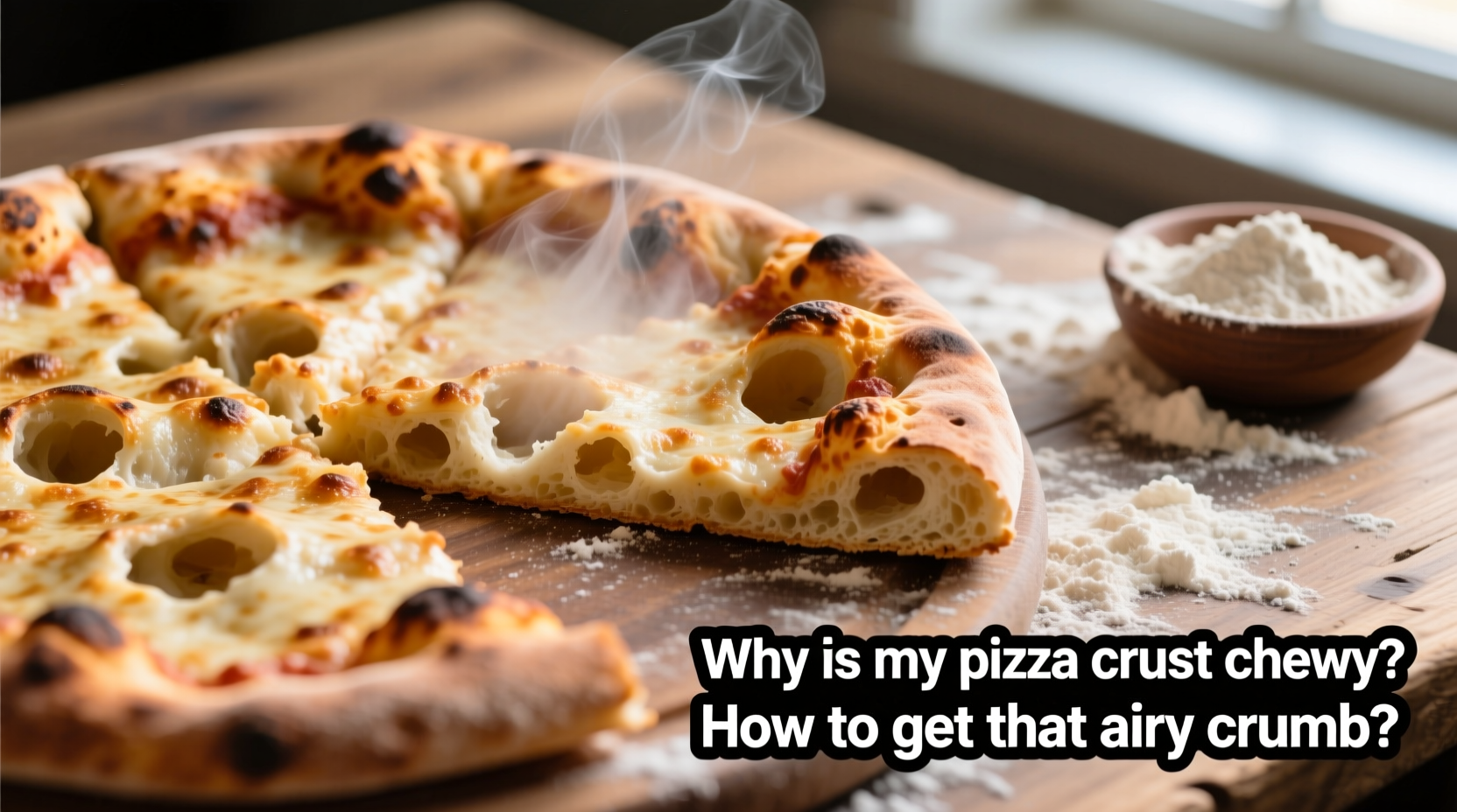 why is my homemade pizza crust chewy and how to get that airy crumb