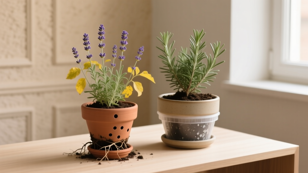 Lavender & Rosemary Planter: Drainage, Light, Oxygen