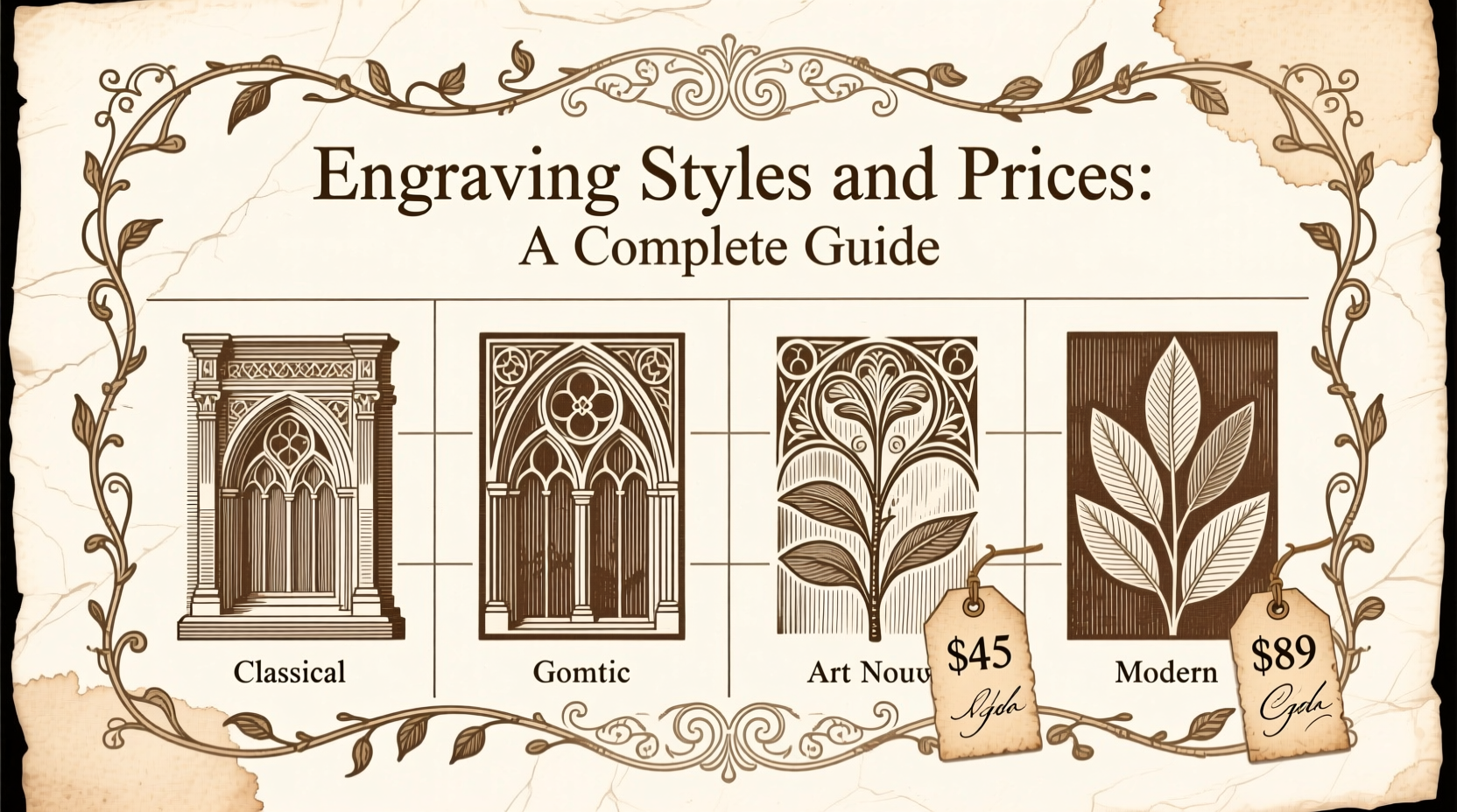 what are the different engraving styles and prices