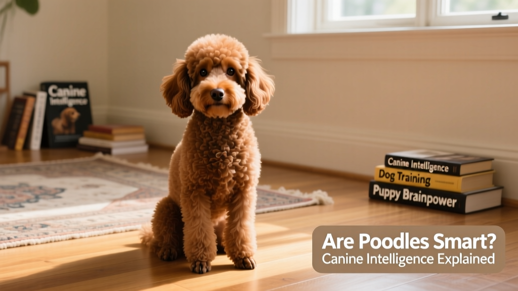 cute brown poodle on the floor
