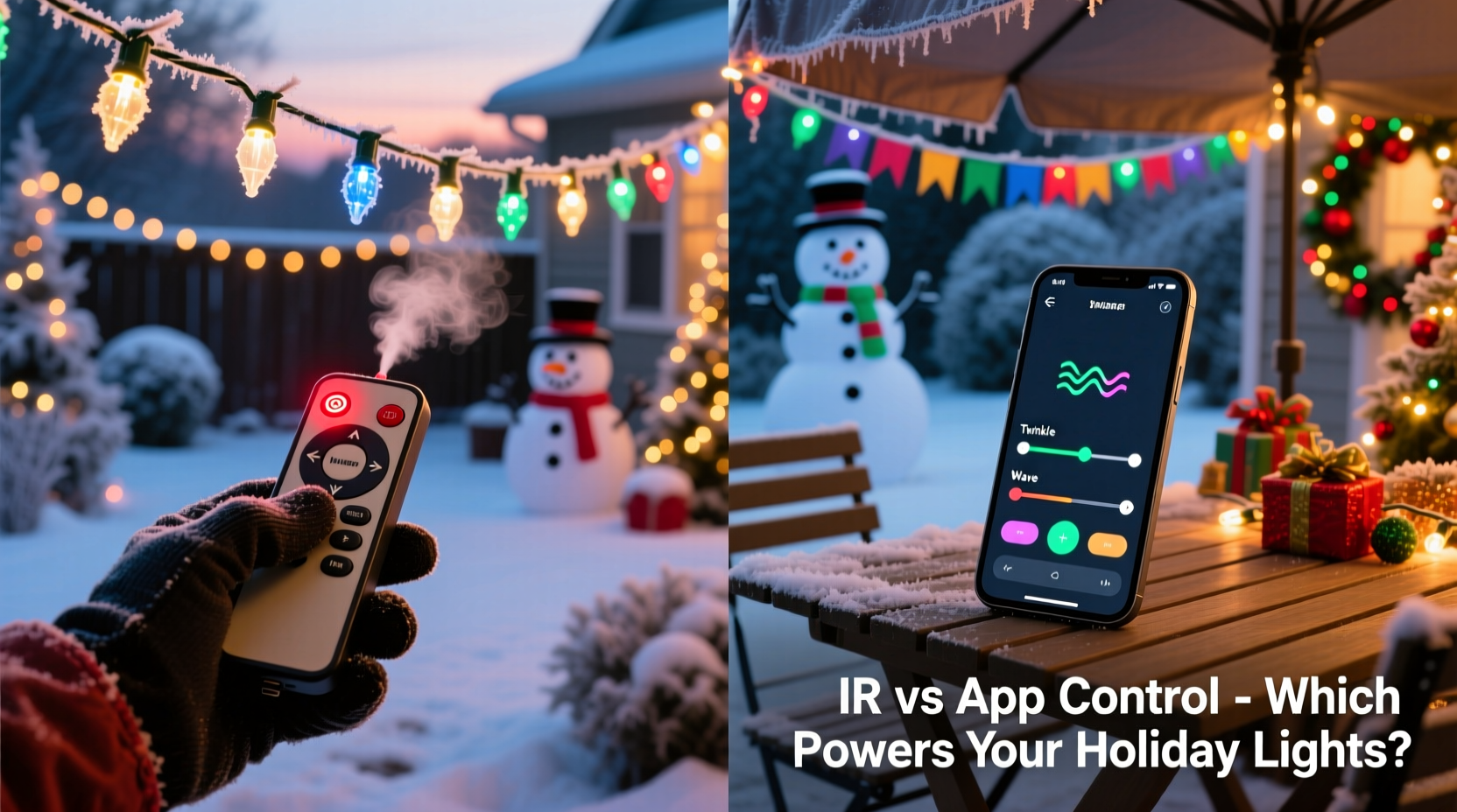 infrared remote vs app control for outdoor christmas light displays