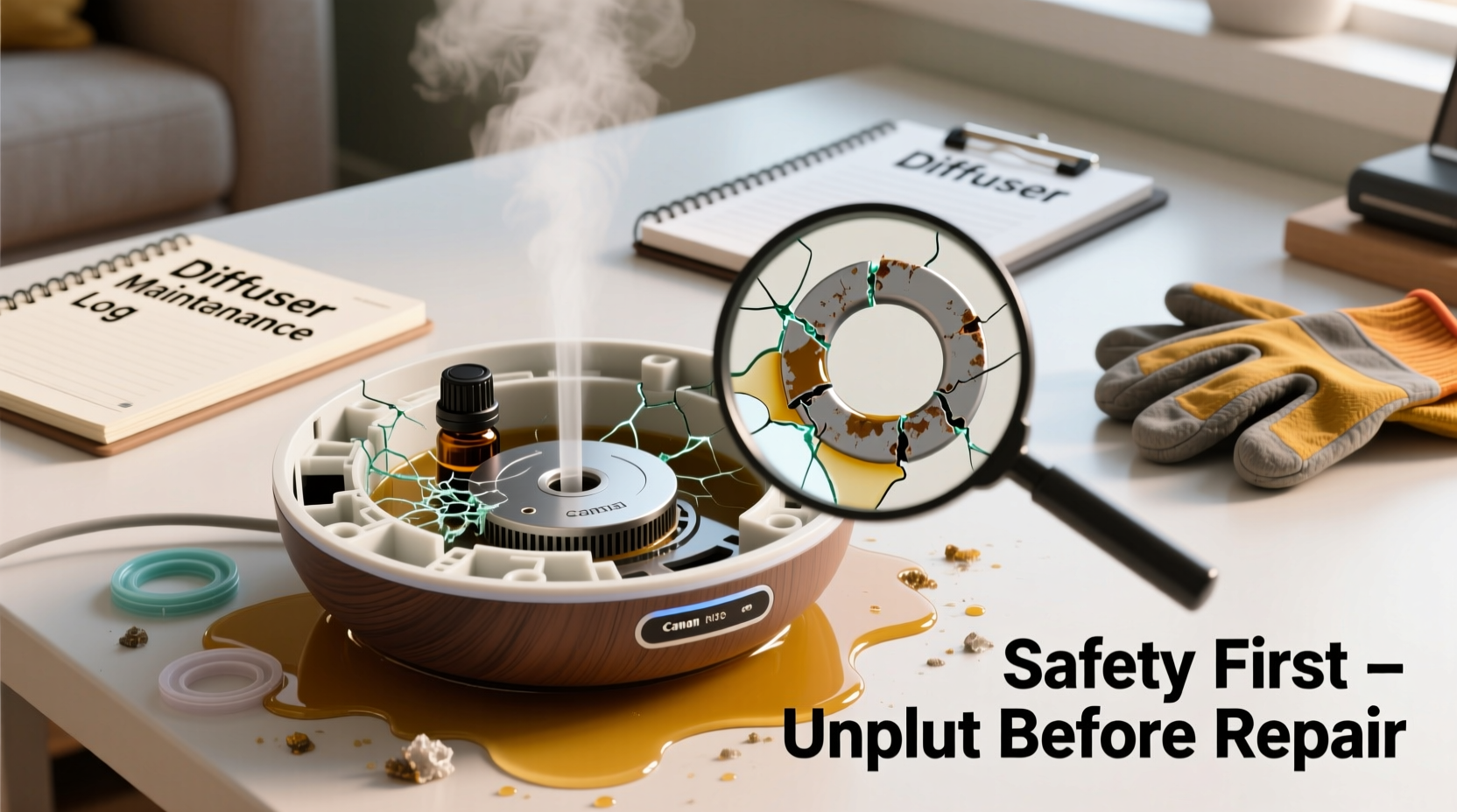 why did my diffuser start leaking essential oil and how to fix it safely