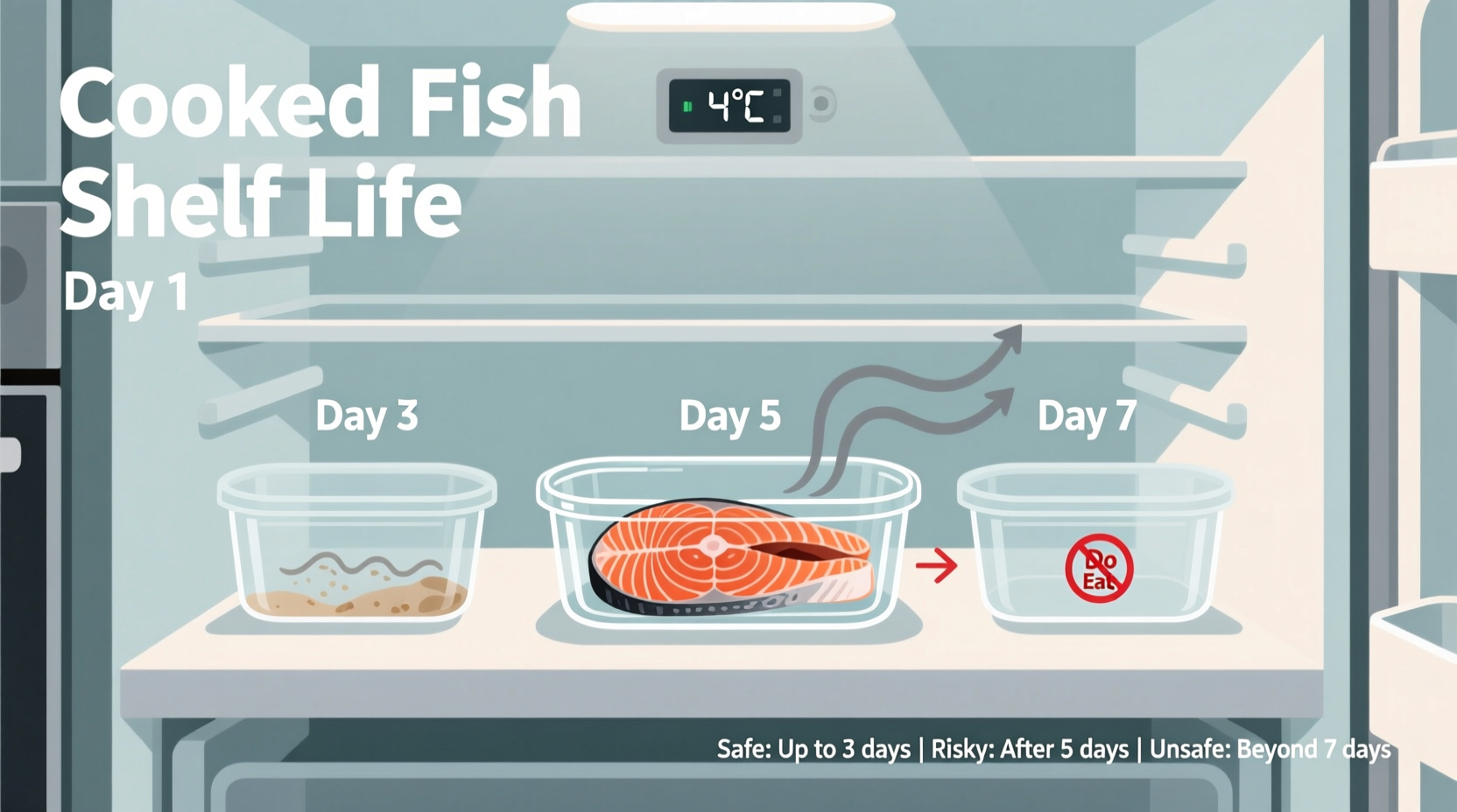 how long can cooked fish stay in the fridge