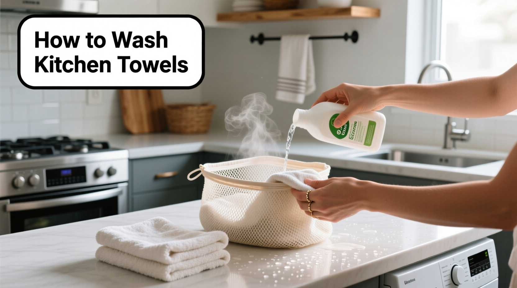 how to wash kitchen towels