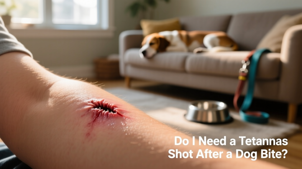 Close-up of a clean, properly cleaned dog bite wound on human skin, showing minor redness and intact surrounding tissue