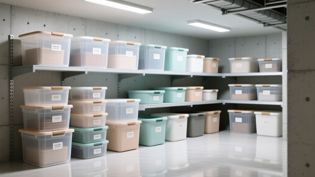 Stackable Plastic Bins for Basement Flood Zones: ASTM D42...
