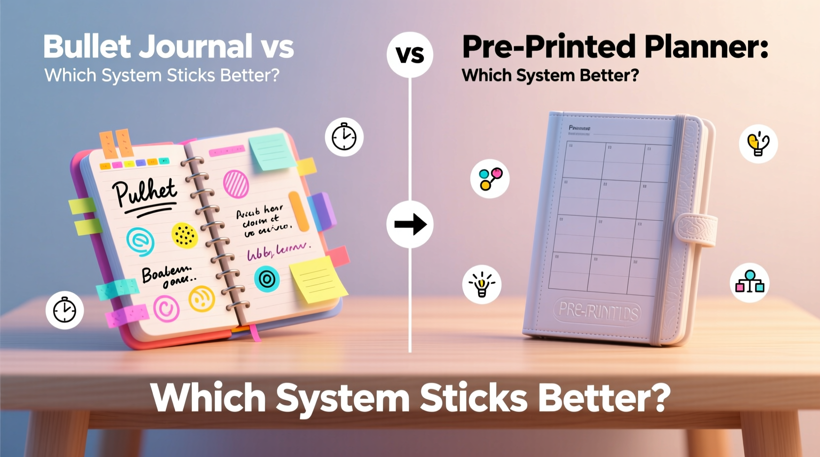 bullet journal vs pre printed planner which system sticks better
