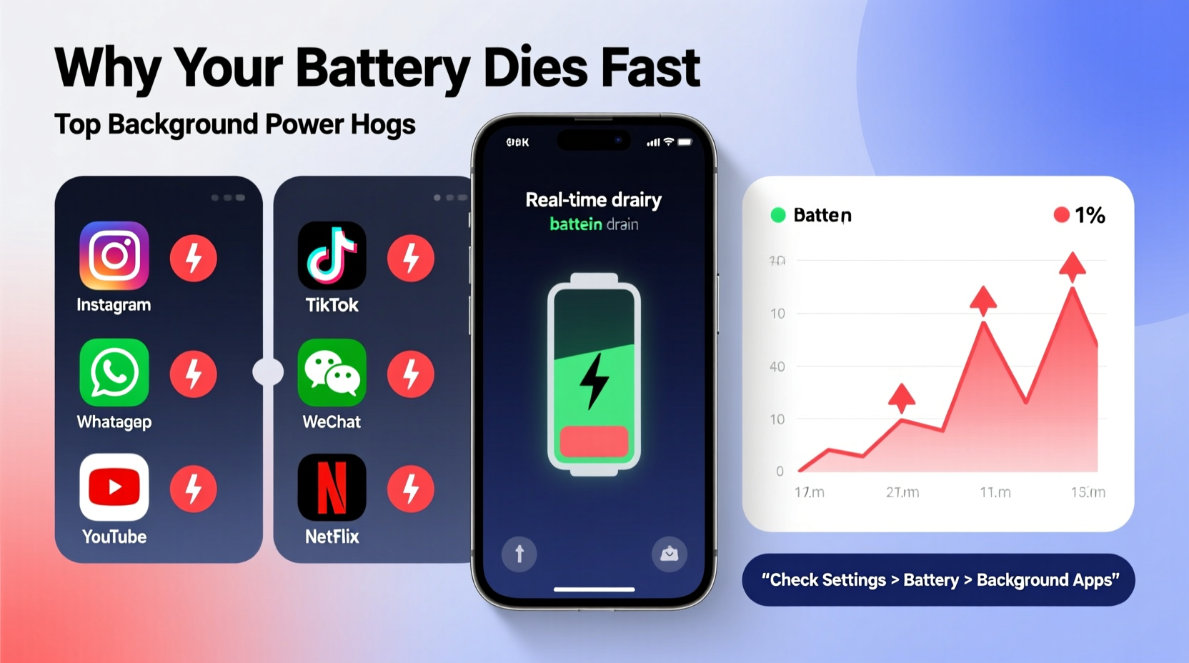 why does my phone battery drain so fast common apps that kill power in the background