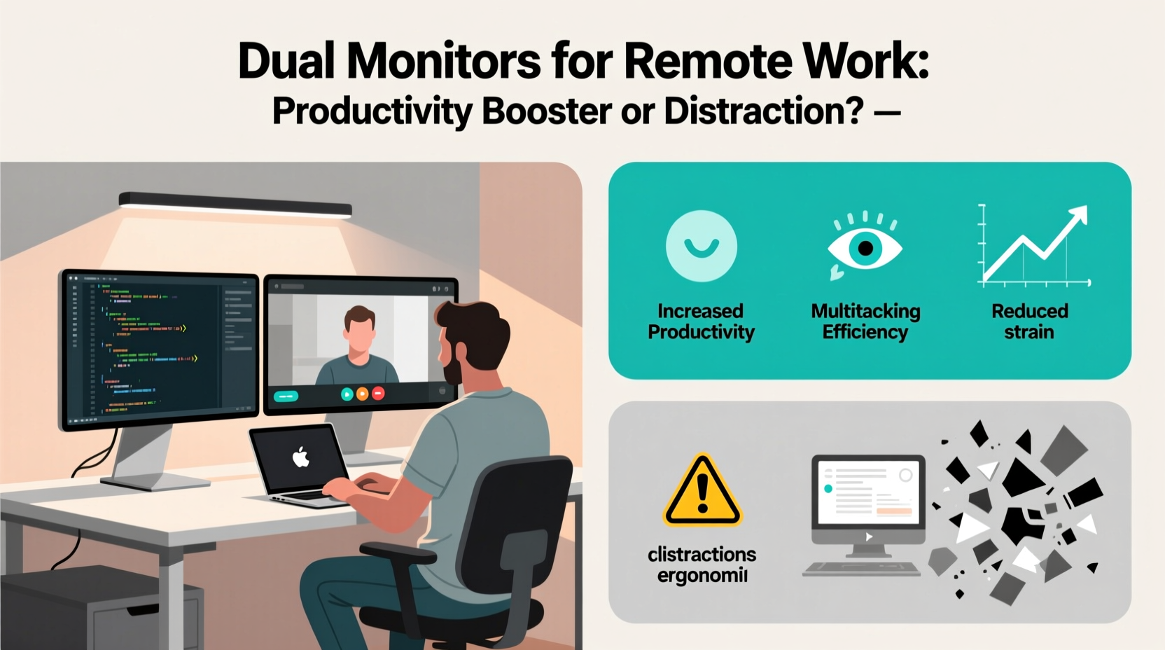 is using two monitors worth it for remote work or just distracting