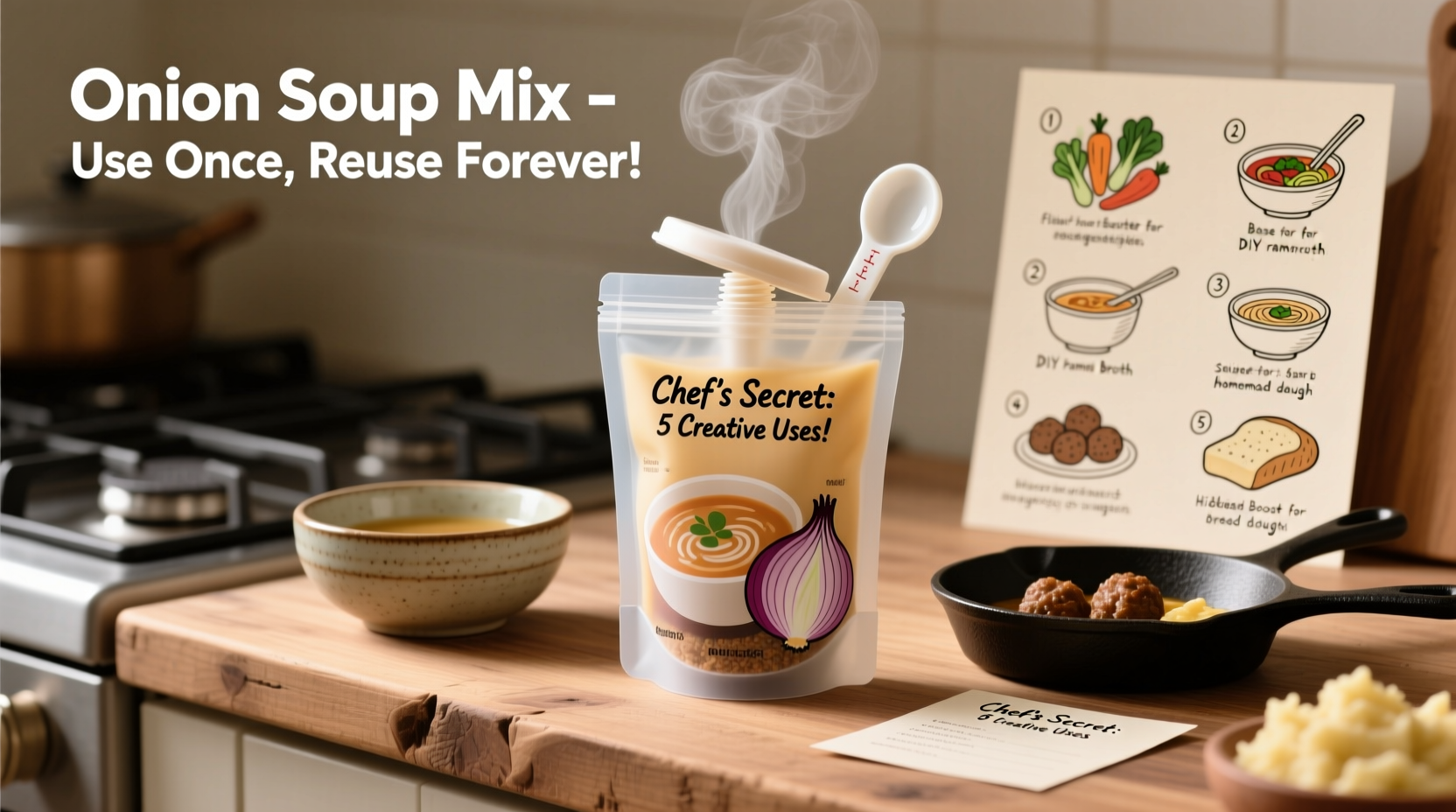 creative ways to use and store onion soup mix packets