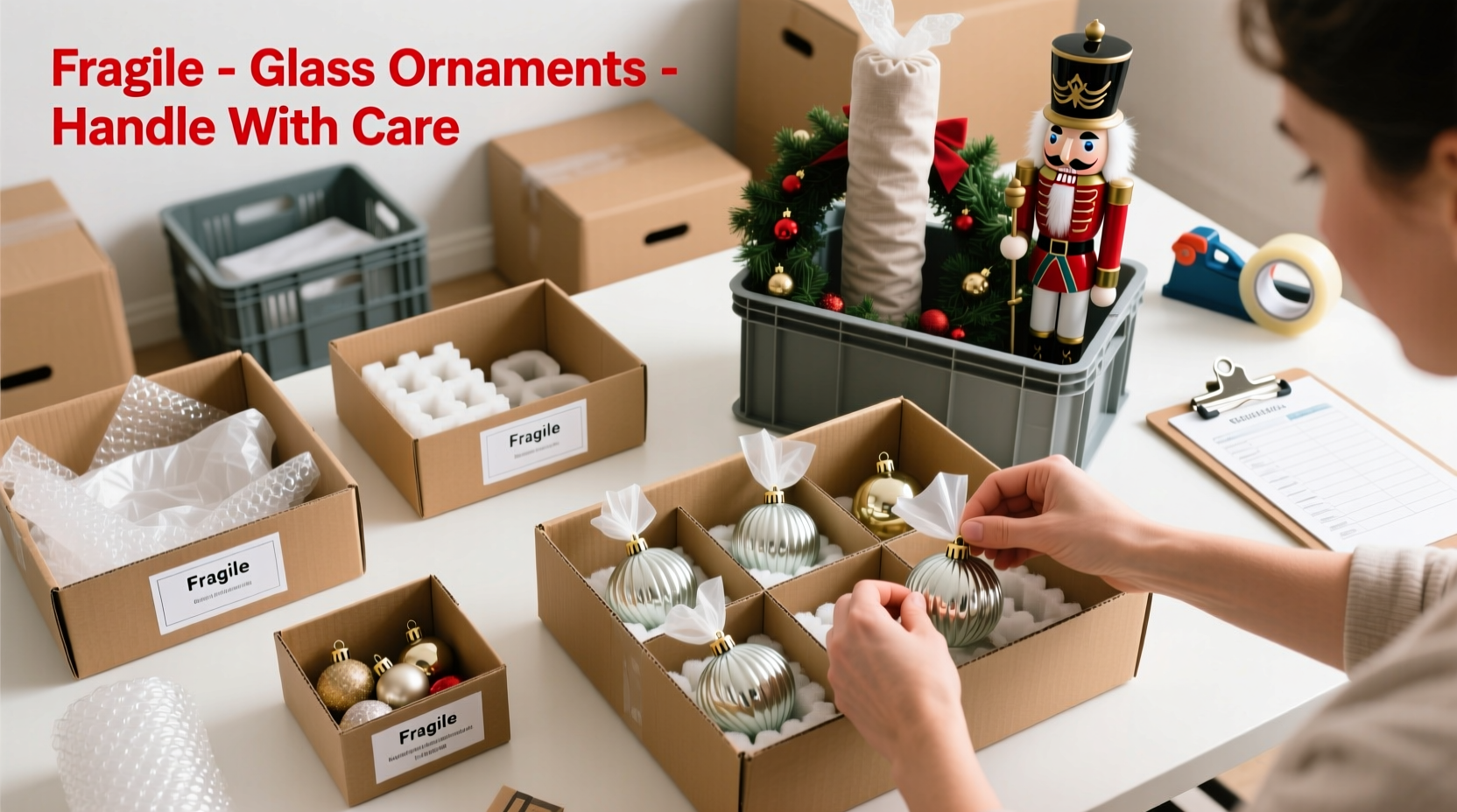 how to pack fragile christmas decorations for moving without breaking a single piece