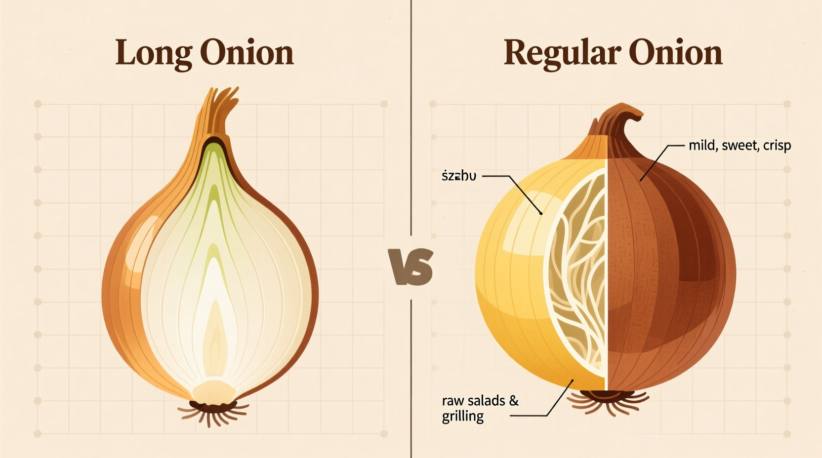 the difference between long onions and regular onions