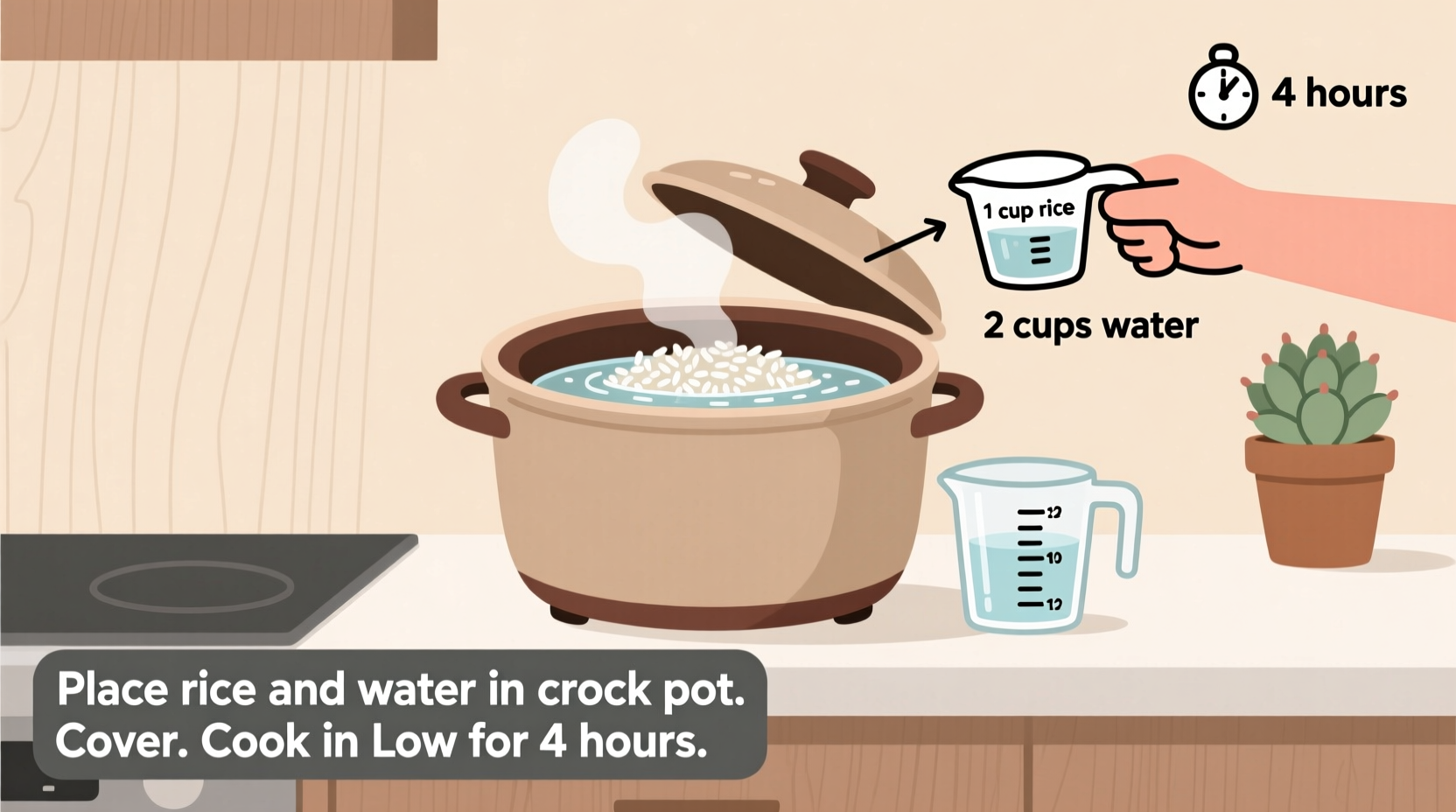 how to cook rice on crock pot