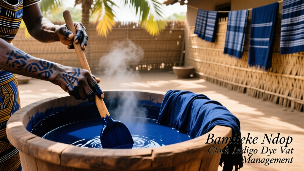 Cameroonian Bamileke Ndop Cloth Indigo Dye Vat Management