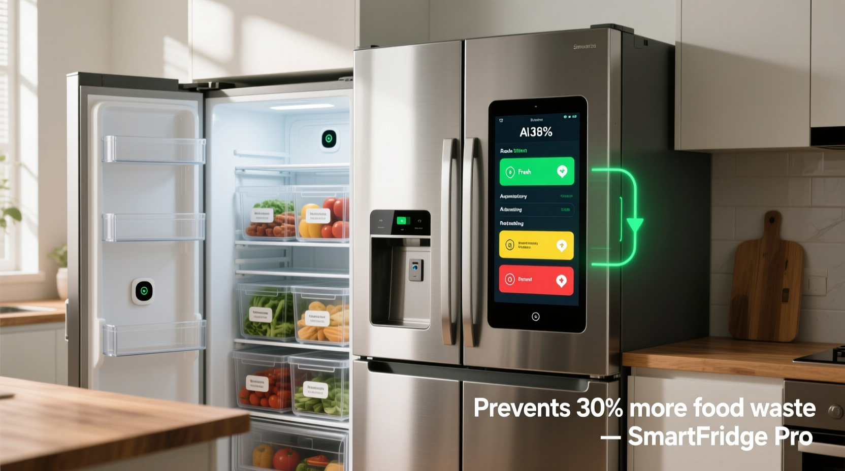smart fridge vs regular with inventory tracking which prevents more food waste