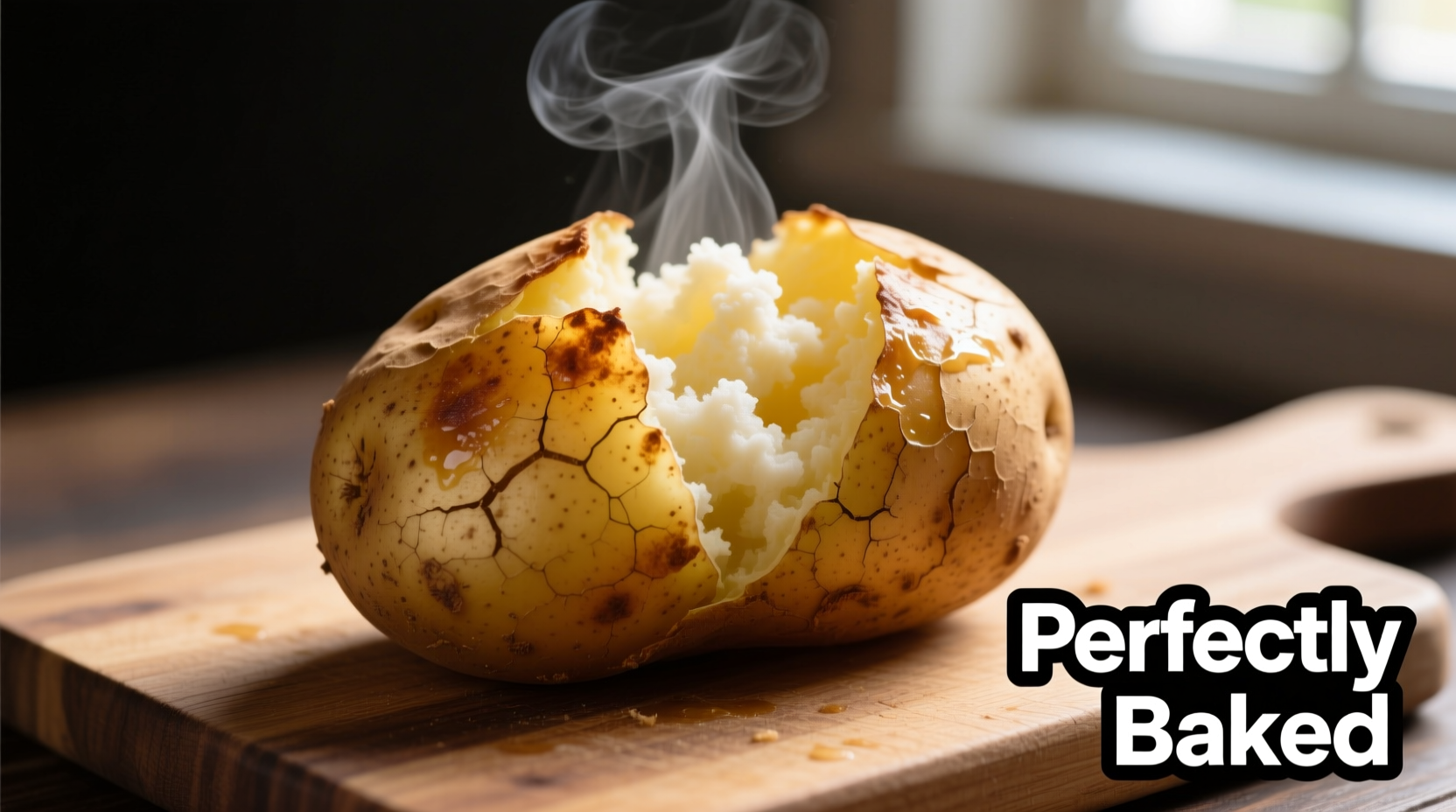 Perfectly baked potato with fluffy interior