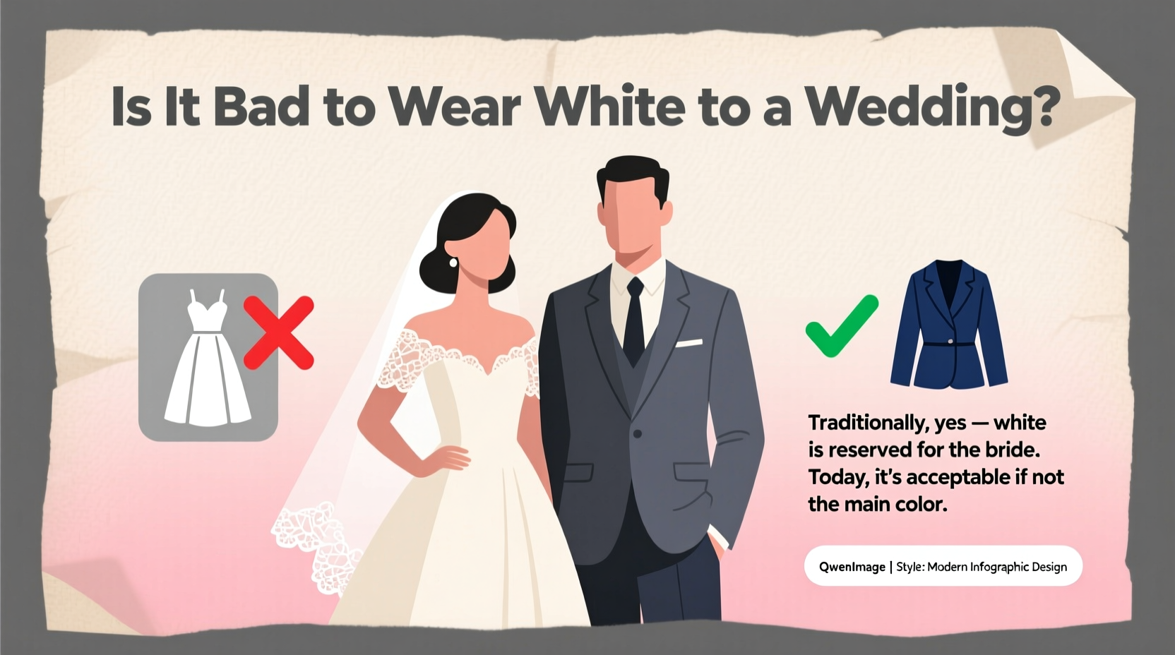 is it bad to wear white to a wedding