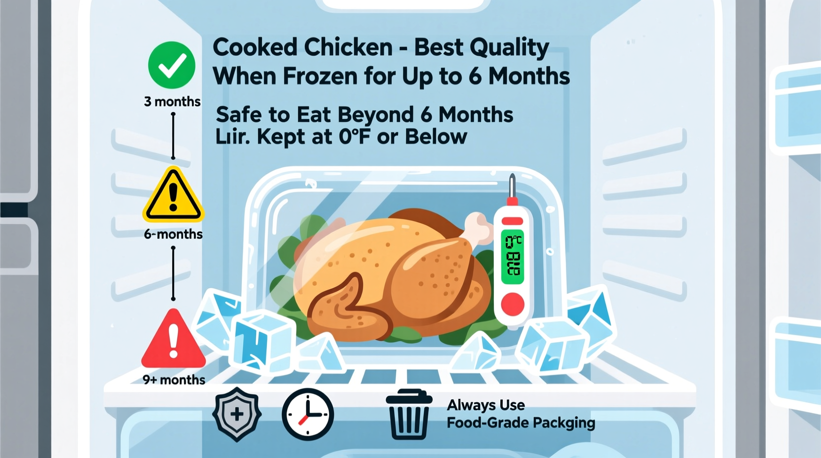 how long is cooked chicken good for in the freezer