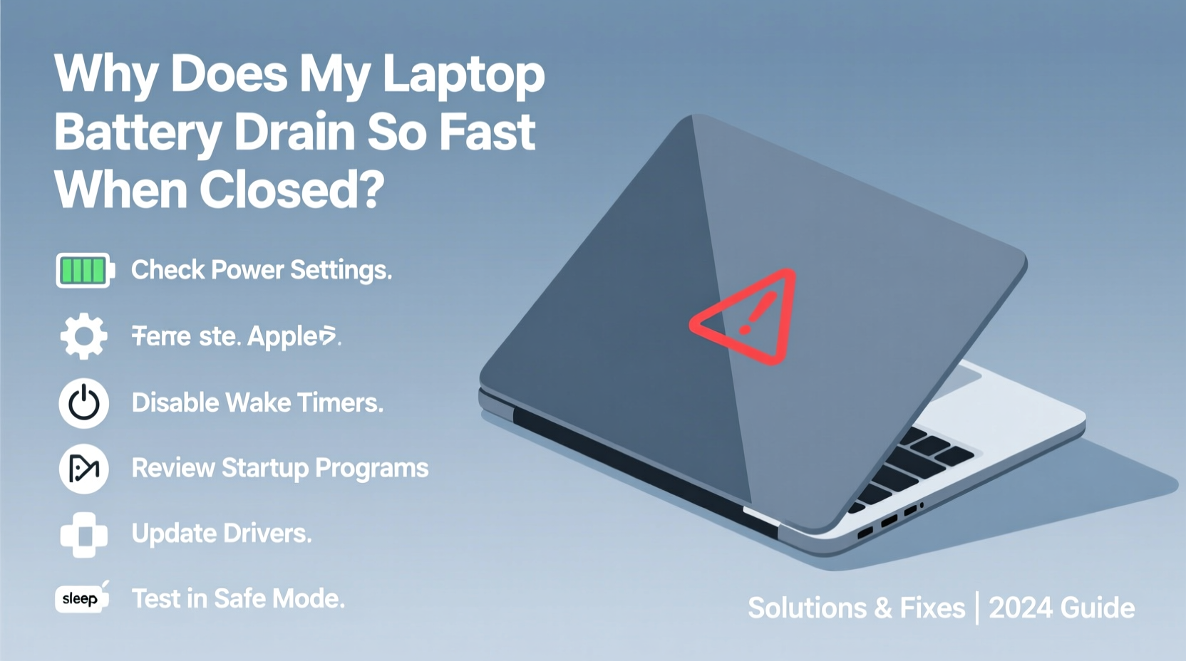 why does my laptop battery drain so fast when closed fixes and settings to check