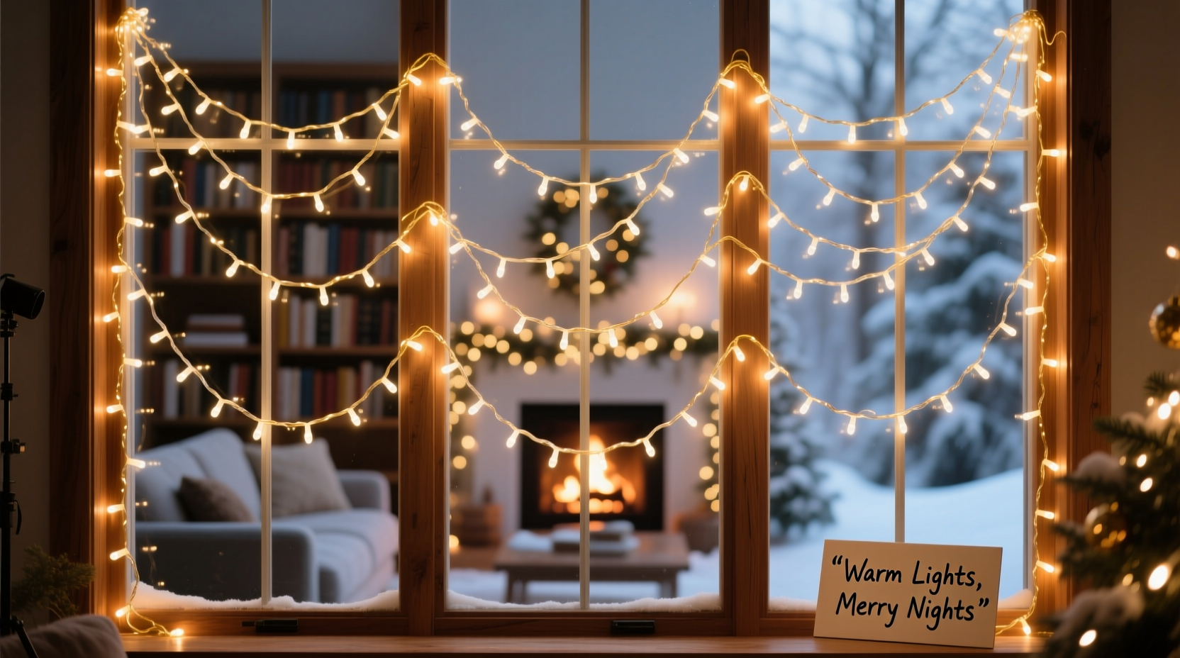 how to layer christmas lighting on windows for a professional glow effect