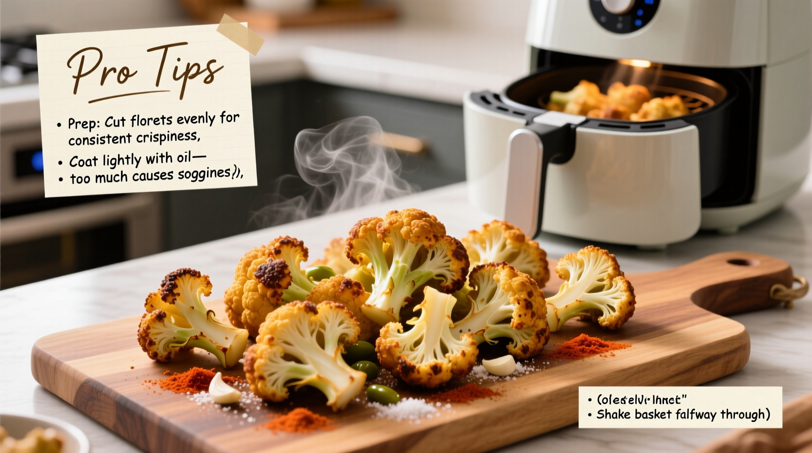 crispy airfried cauliflower recipe tips