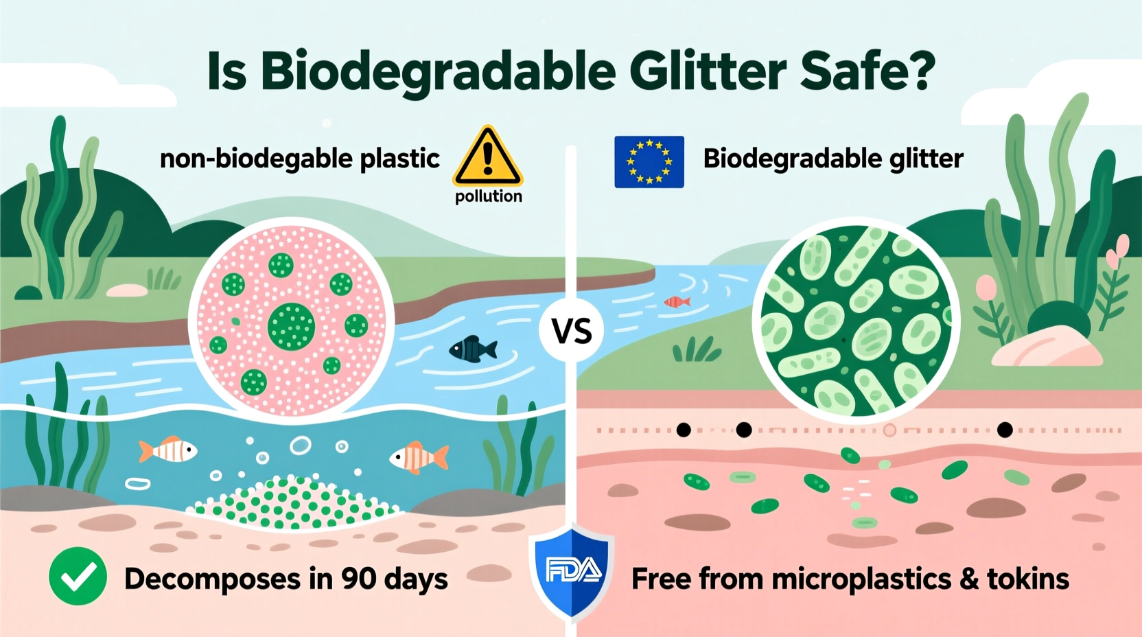 is biodegradable glitter really safe for the environment and your skin