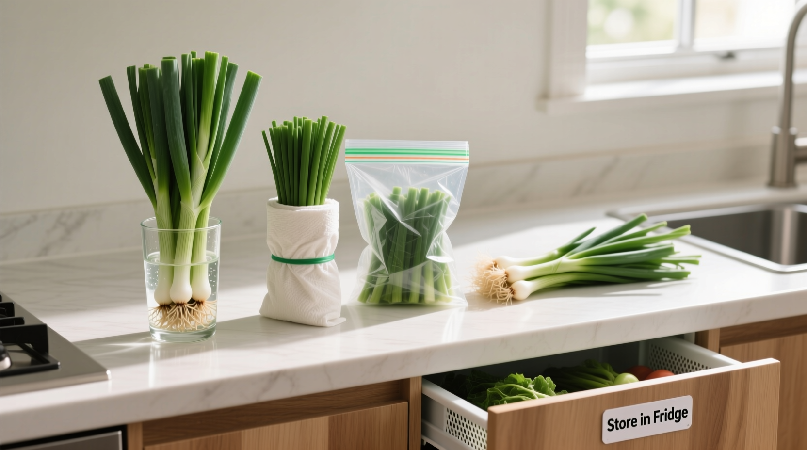 how to store green onions