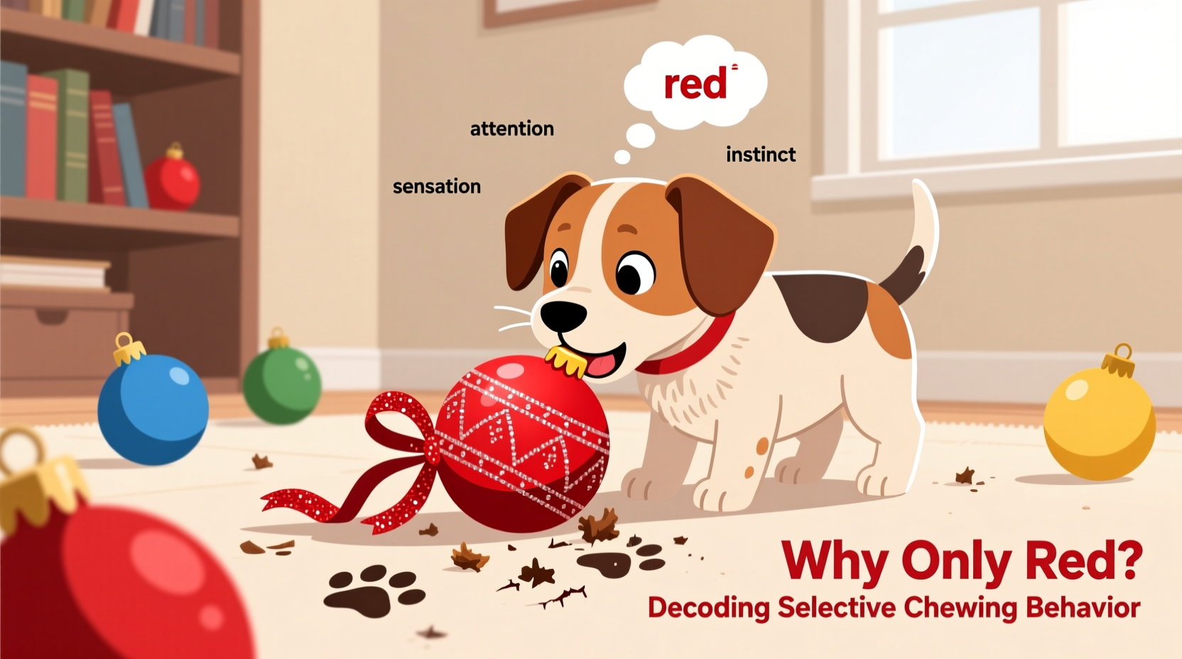 why does my pet chew only red ornaments and what does it mean behaviorally