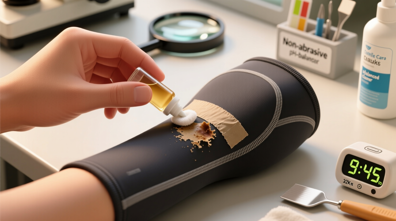 how to remove sport tape residue from compression sleeves