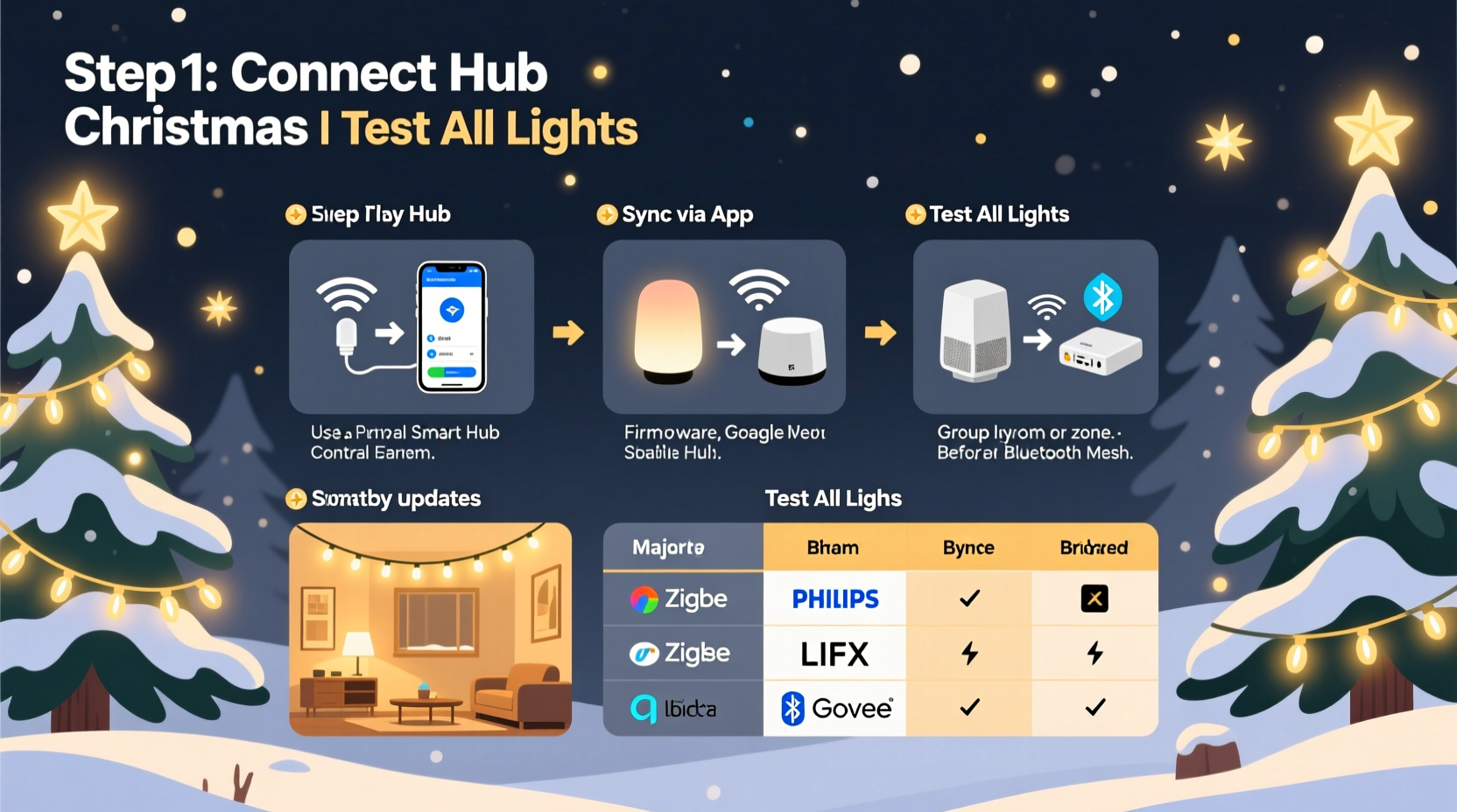 how to sync multiple sets of smart christmas lights across different brands smoothly