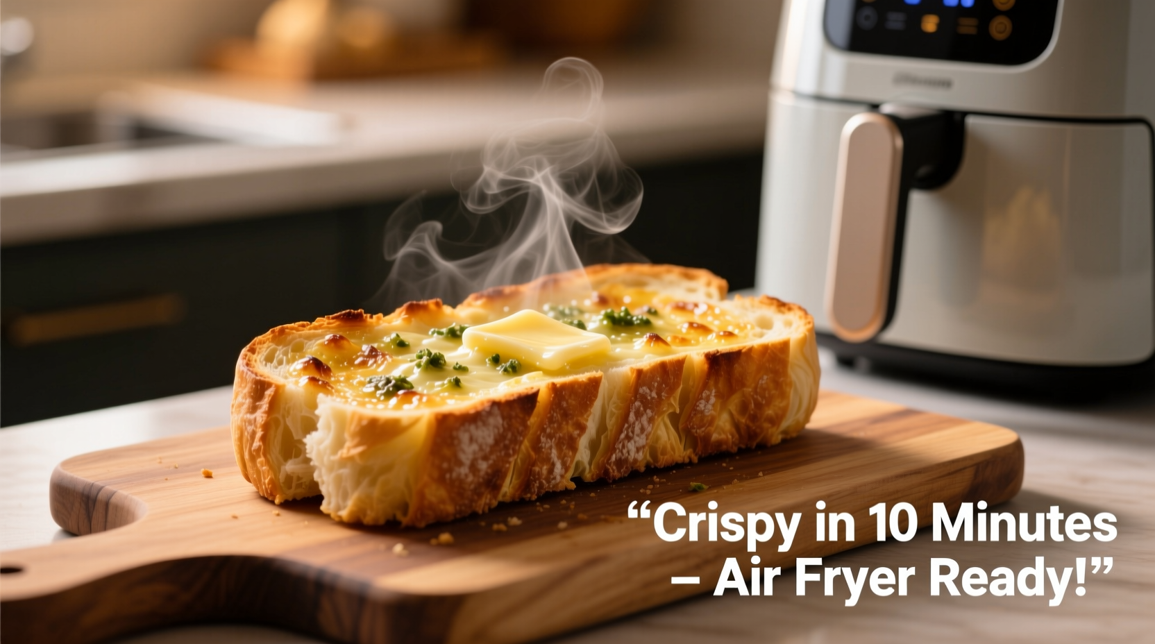 Perfect Air Fryer Frozen Garlic Bread in 7 Minutes