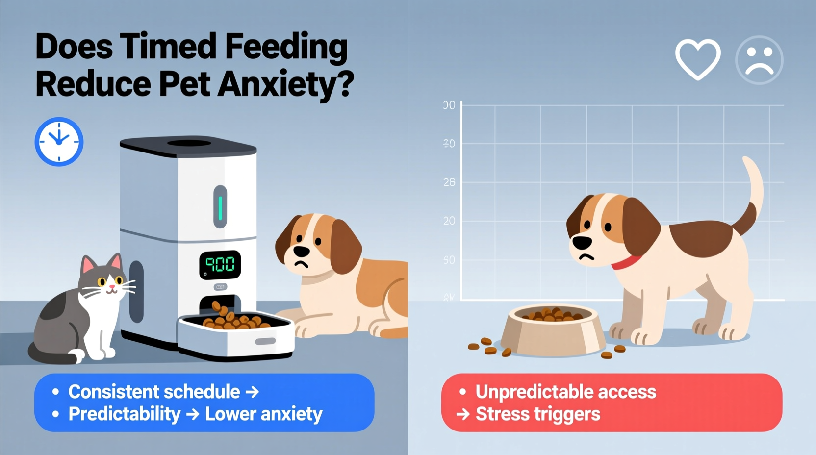 automatic feeder vs bowl feeding does timed feeding reduce pet anxiety