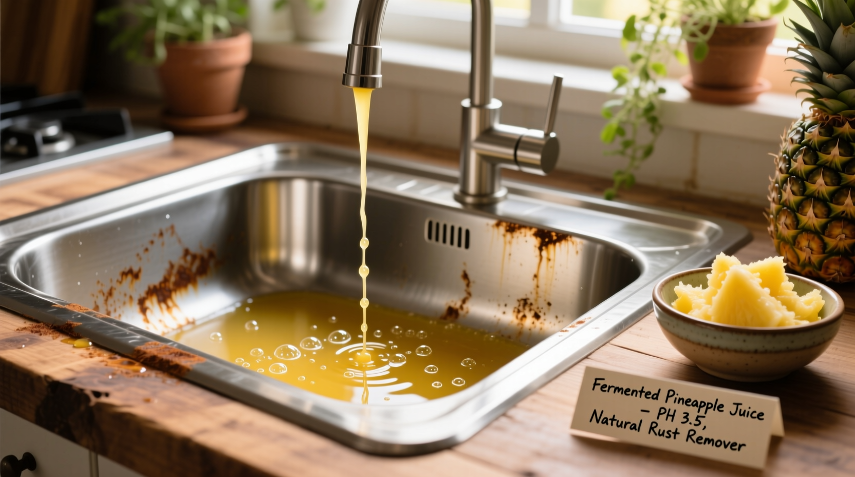 pineapple juice rust remover for stainless steel