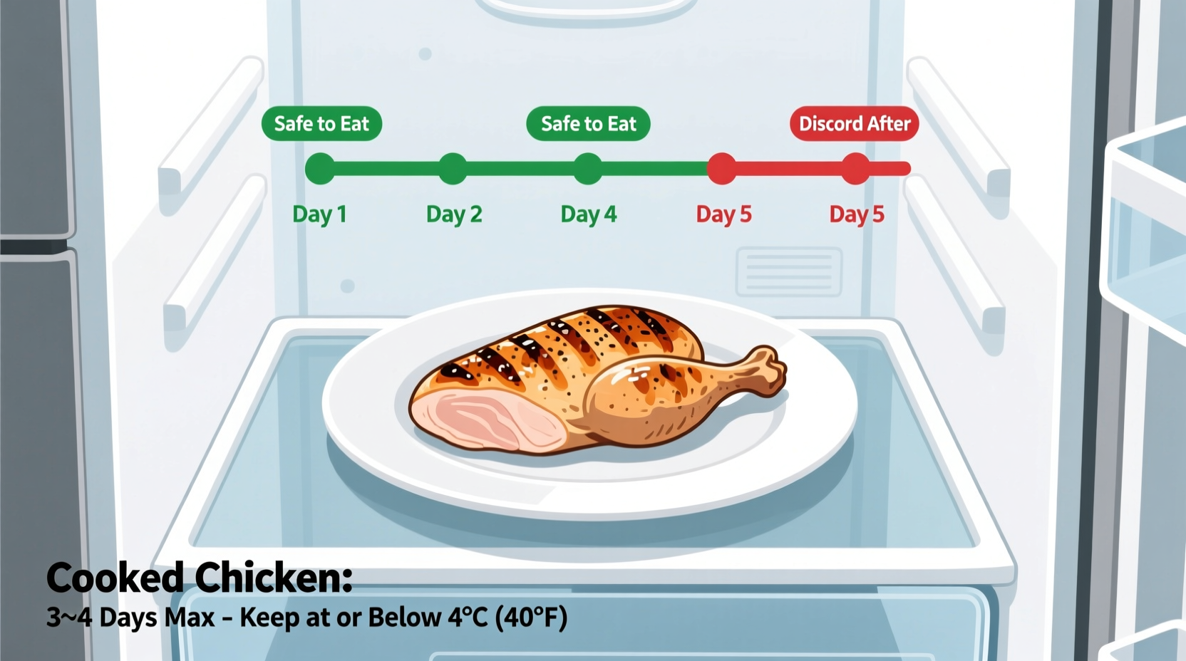 how long can chicken stay in the fridge cooked