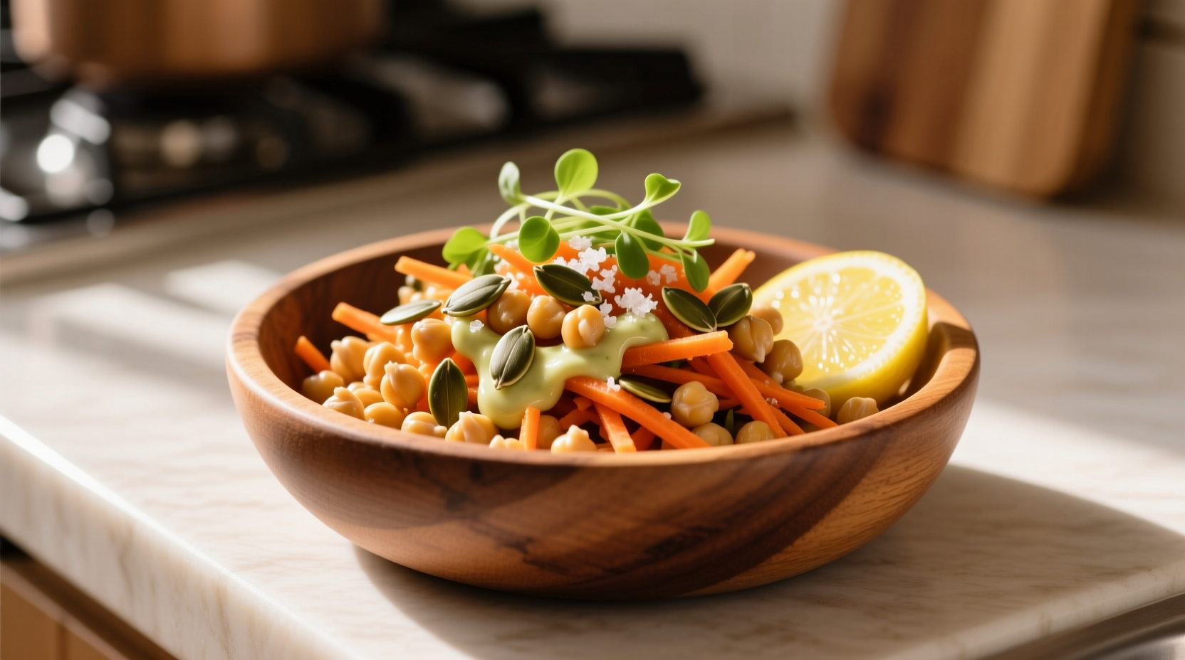 easy make ahead chickpea carrot salad pumpkin seed recipe