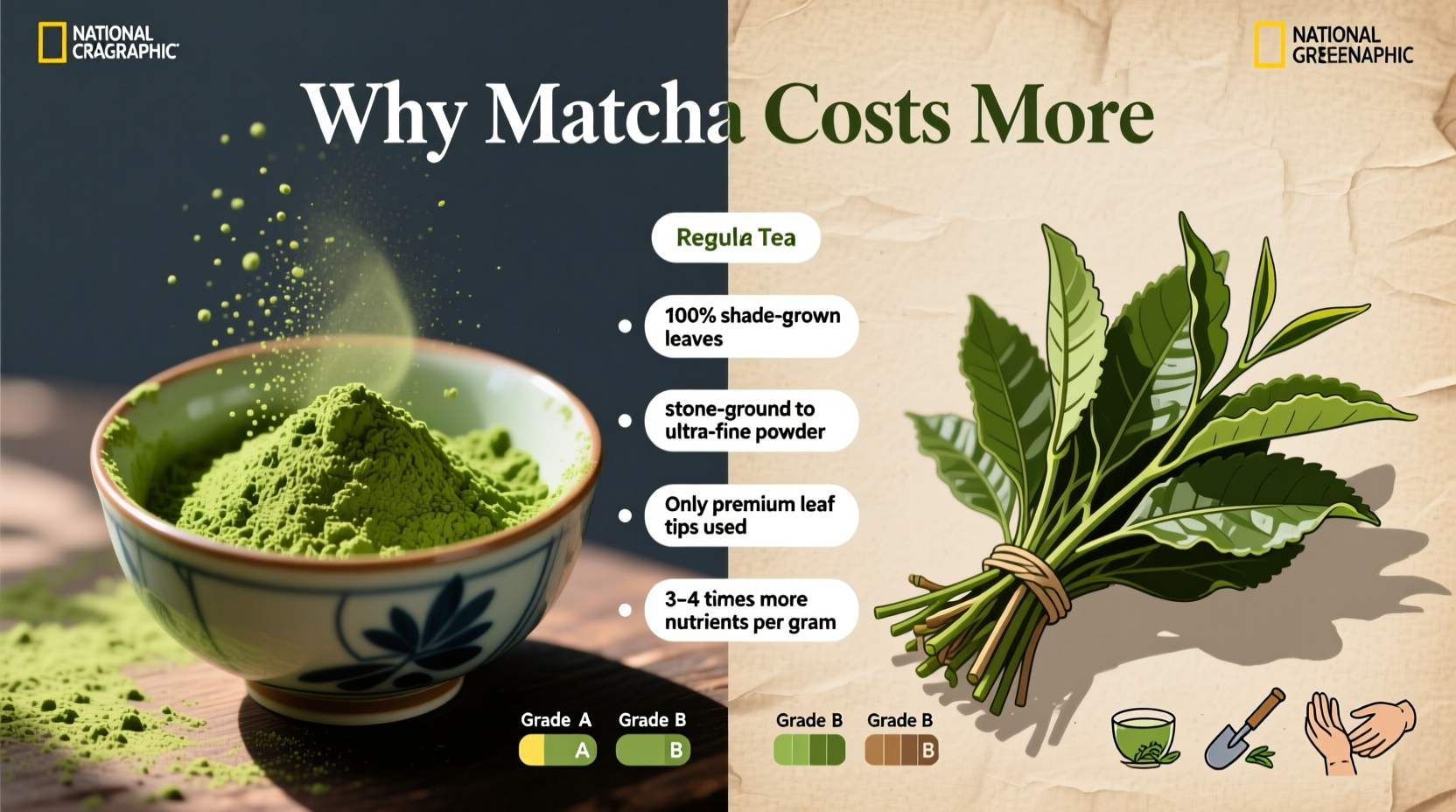 why is matcha so expensive compared to regular green tea grading explained