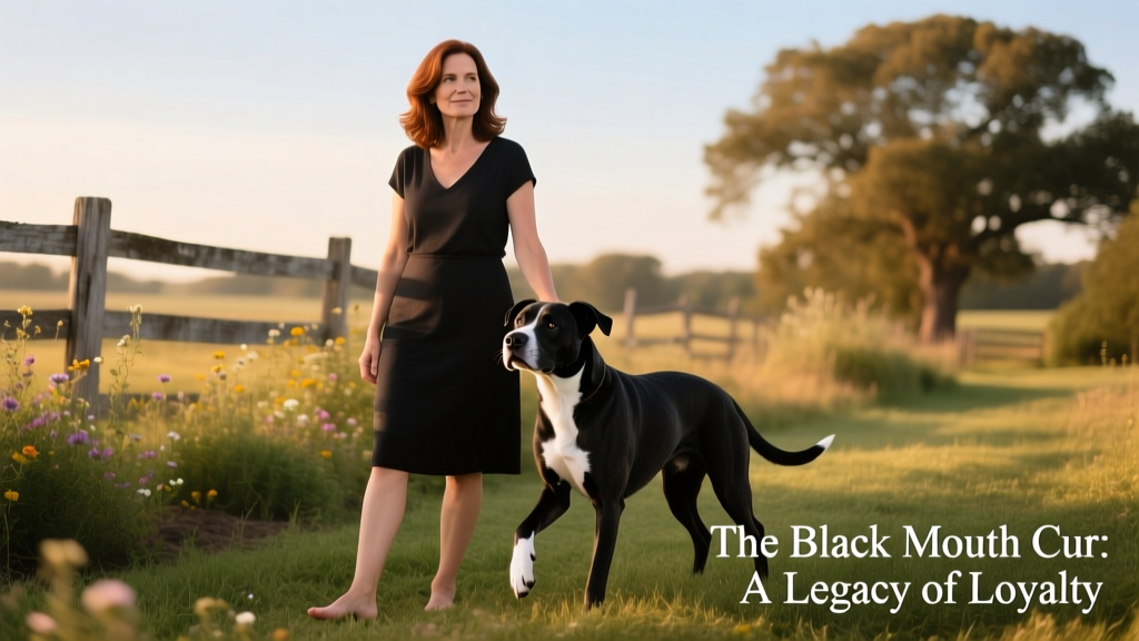 Susan B. Barnes and her black dog Scout