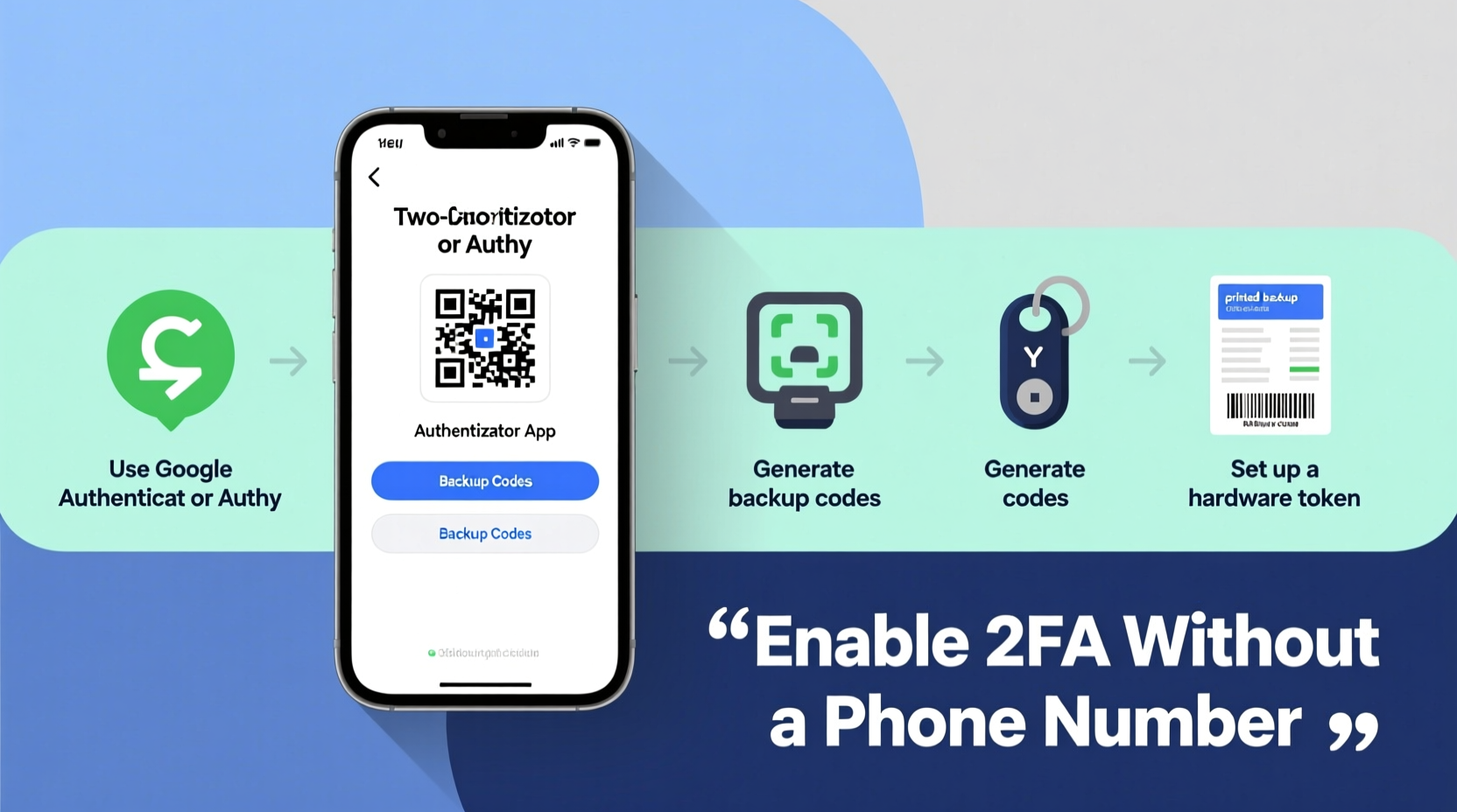 how to use two factor authentication without a secondary phone number