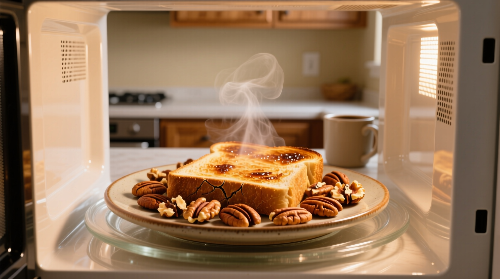 toast nuts in a microwave instead of a skillet
