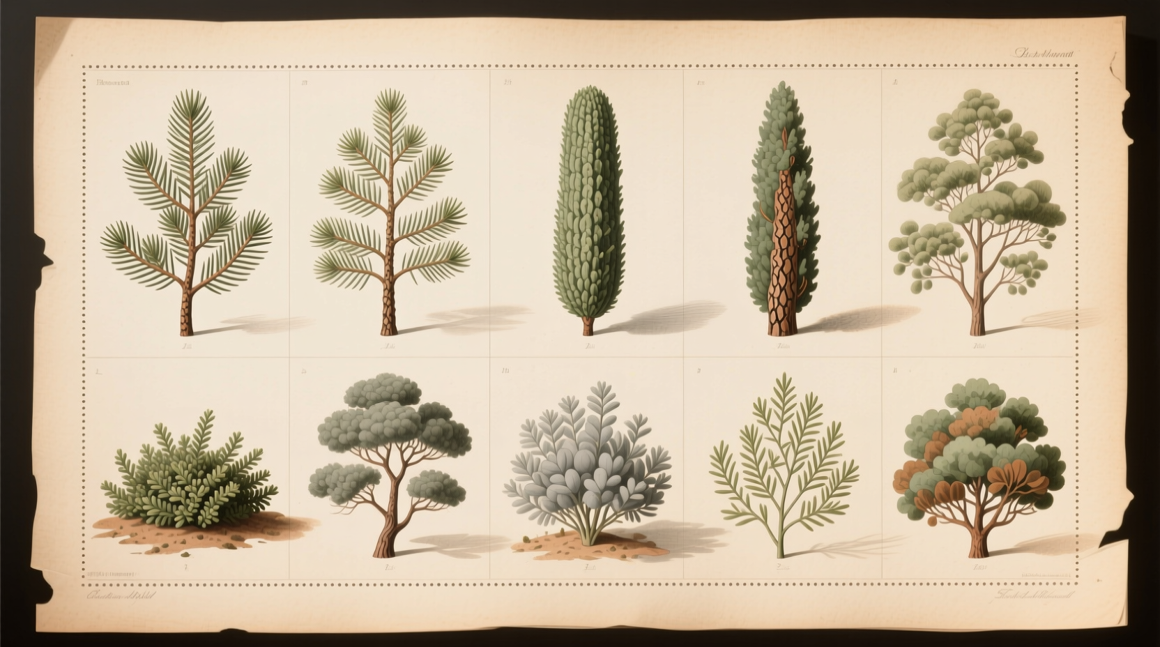 twelve species juniper trees and shrubs