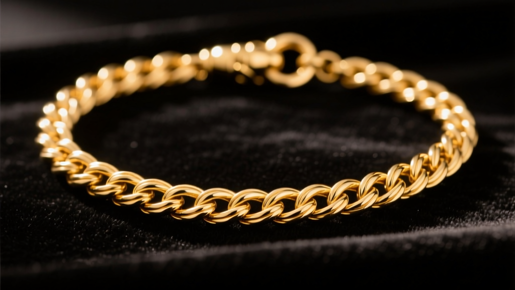 Macro shot of a 14k gold rope chain necklace for women, showing twisted links and a lobster clasp on dark velvet in warm light.