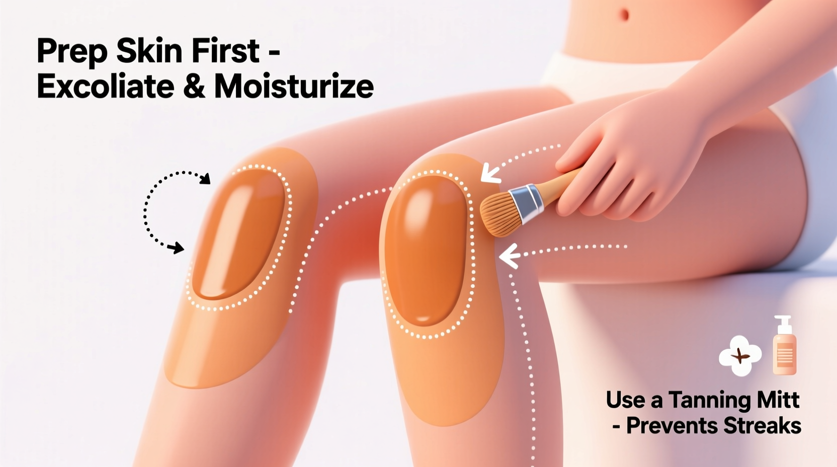 how to prevent self tanner from clinging to your elbows and knees