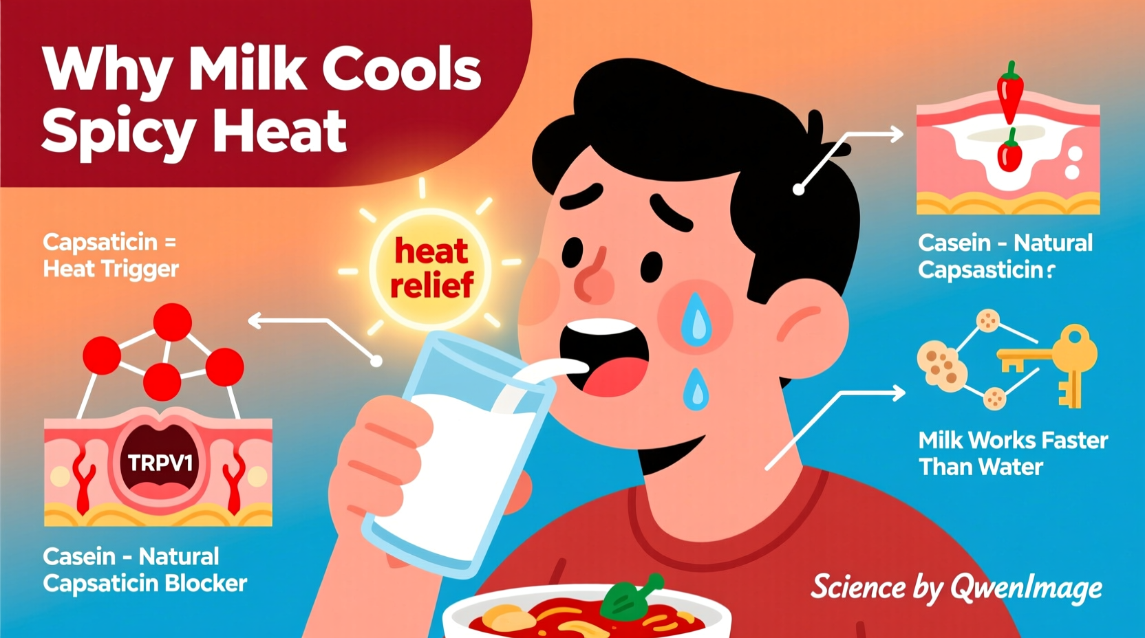 why does milk help with spice