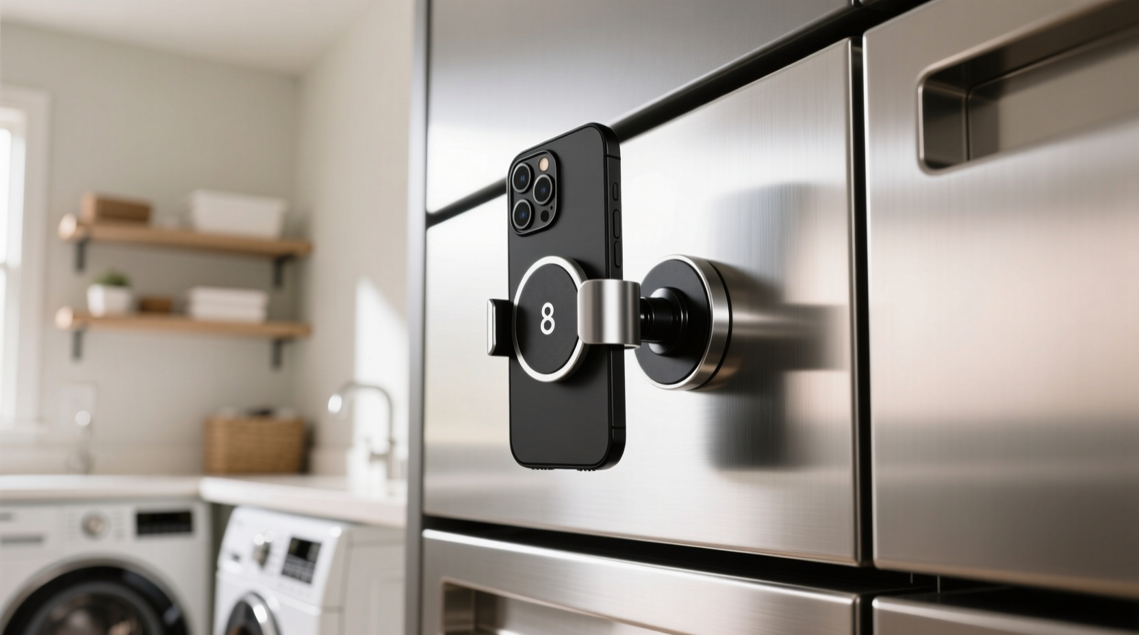 how to clean magnetic phone mounts on laundry cabinets