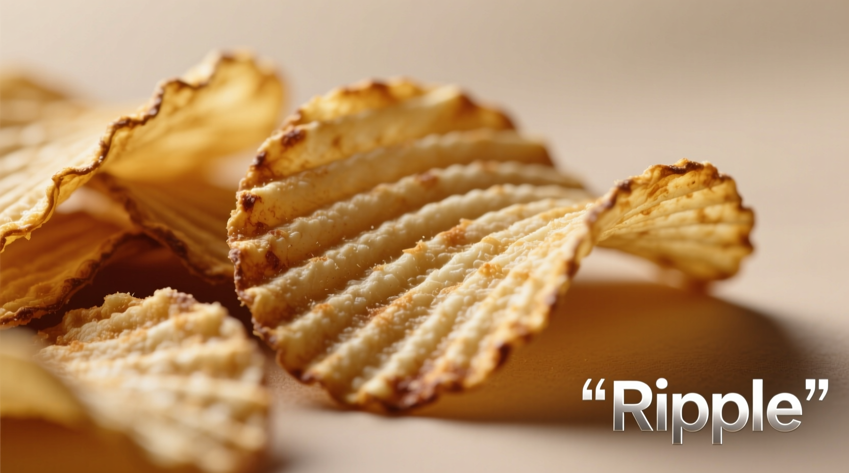 Close-up of ripple potato chips showing distinctive wavy texture