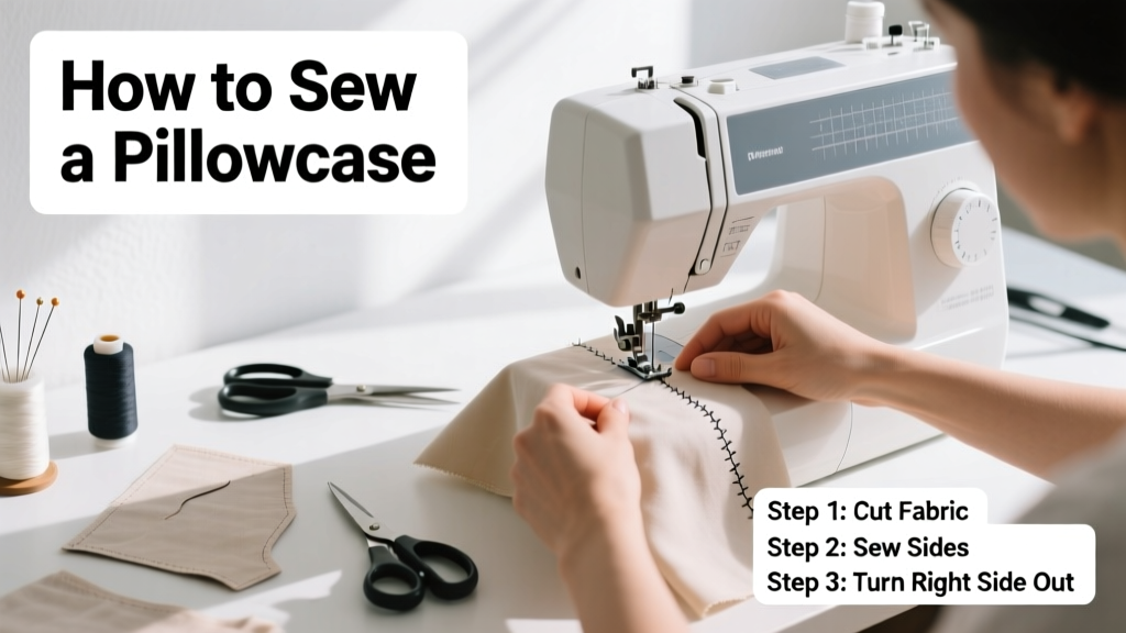 How to Sew a Pillowcase: Simple Beginner Sewing Project