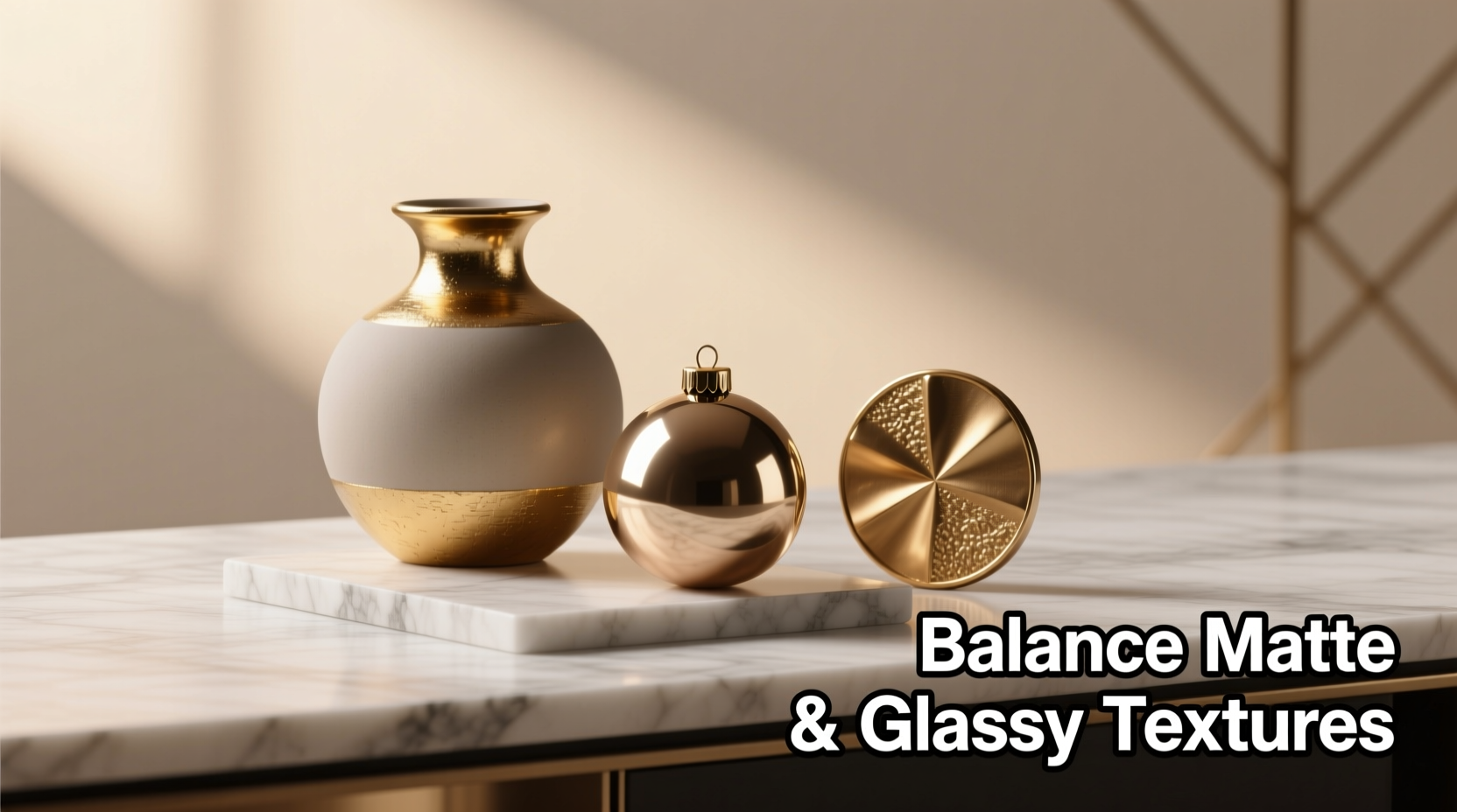 how to mix matte and glossy ornaments without clashing textures