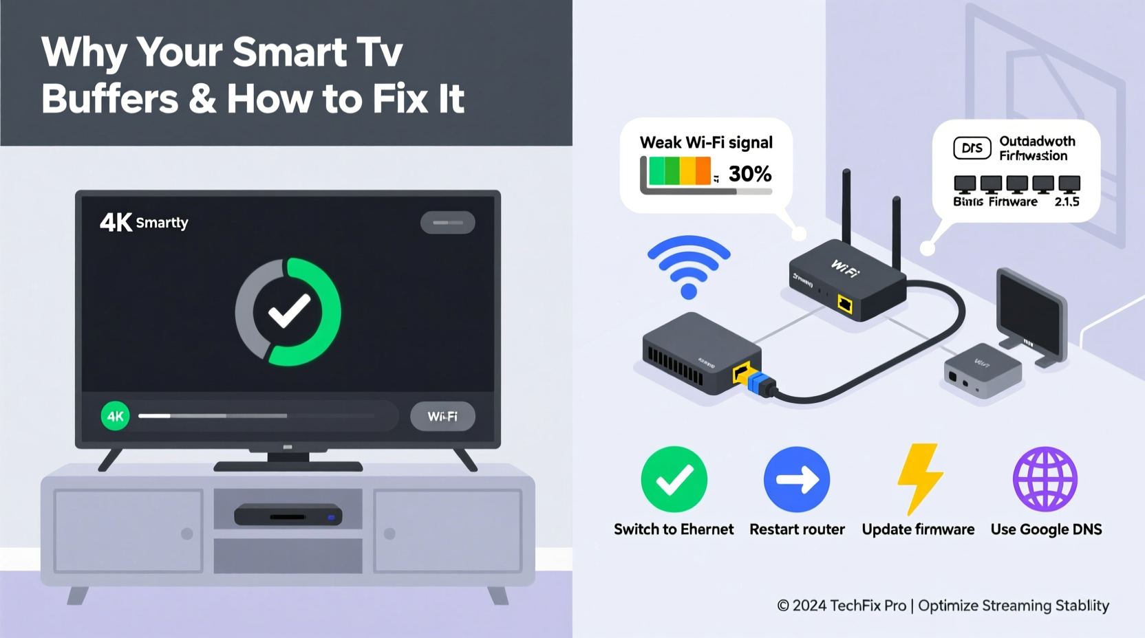 why does my smart tv keep buffering and how to boost streaming stability